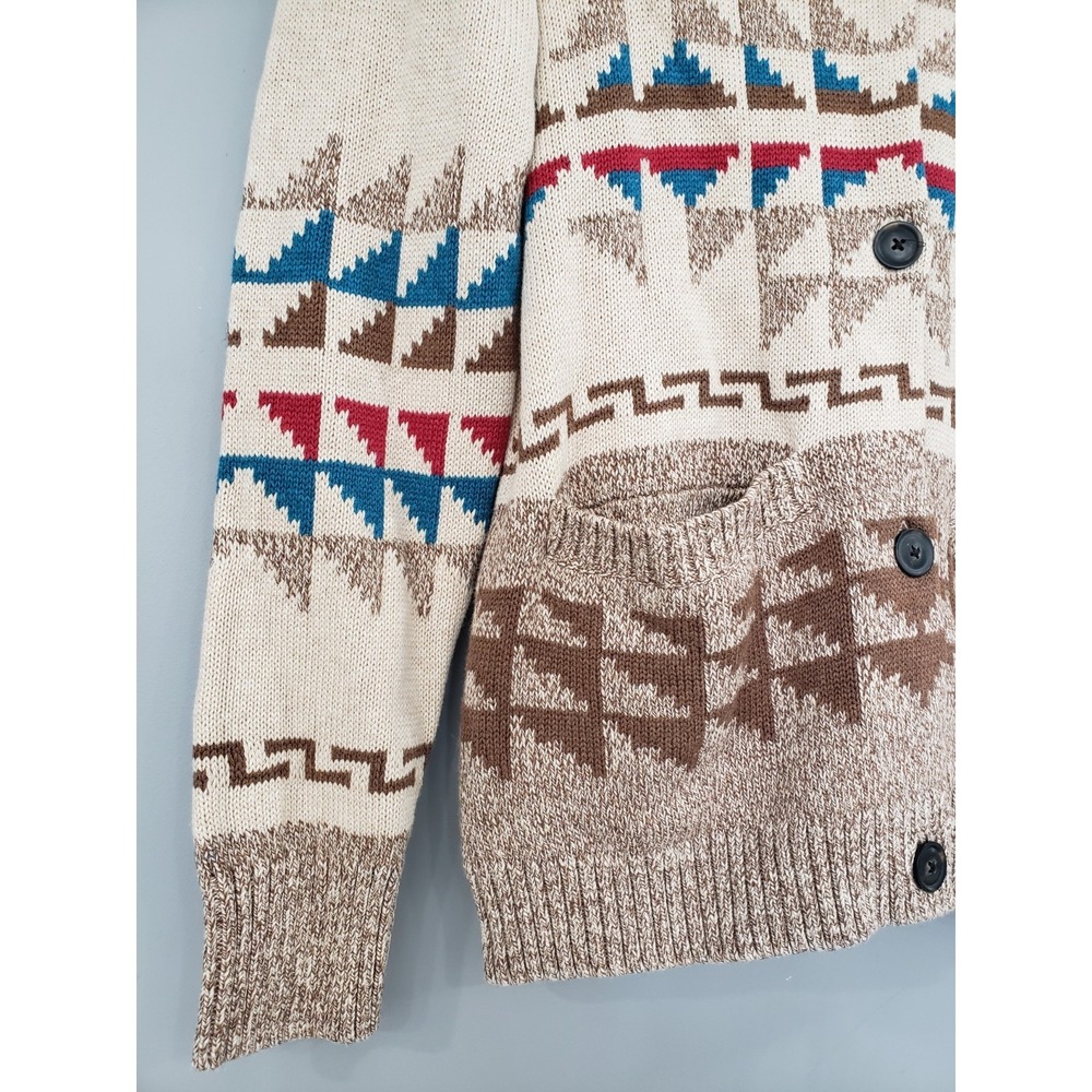 NEW WOMENS MEDIUM Pendleton Shawl Collar Cardigan Sweater Southwest Aztec wool - Picture 6 of 7